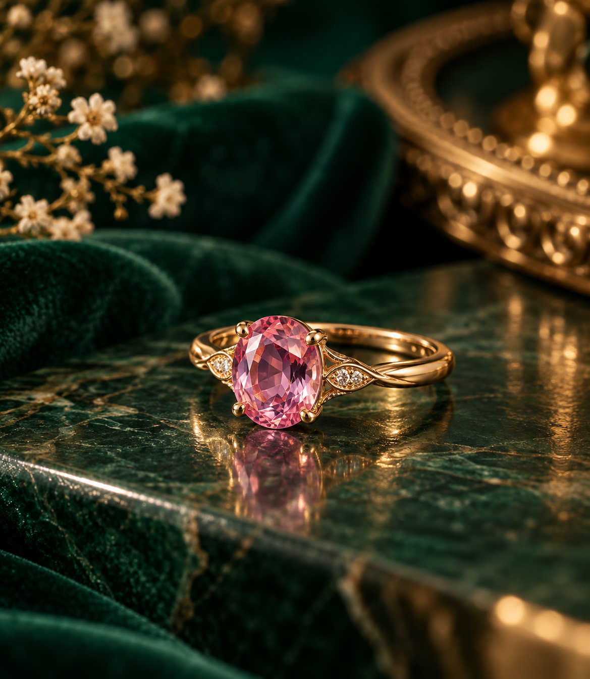 Pink sapphire ring